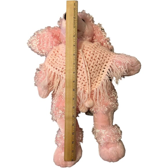 Build A Bear Pink French Poodle Dog Crochet Shawl Stuffed Animal Plush HTF BABW - Picture 4 of 16